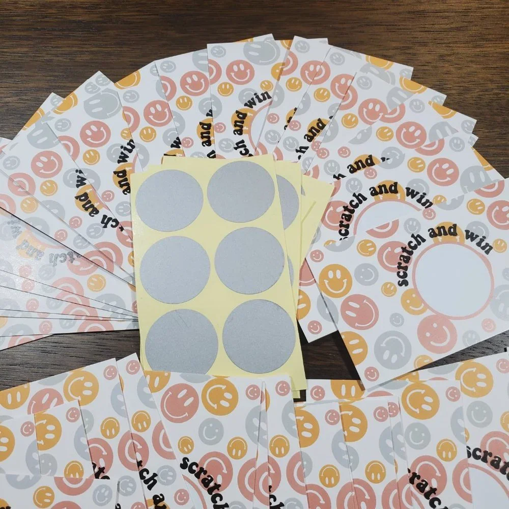 Scratch & Win-Thank You Cards - Happy Smily Face - 40 Cards